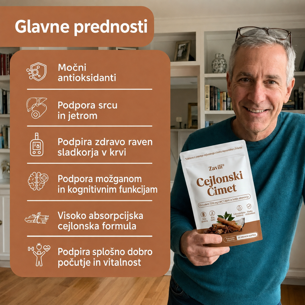 ZAVILI® Cejlonski cimet 12:1 z MCT oljem — 30 kapsul