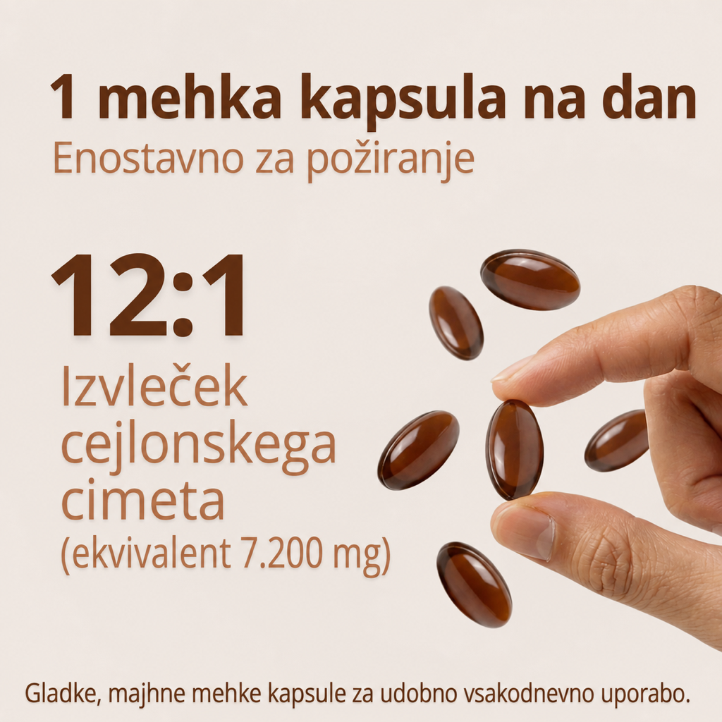 ZAVILI® Cejlonski cimet 12:1 z MCT oljem — 30 kapsul