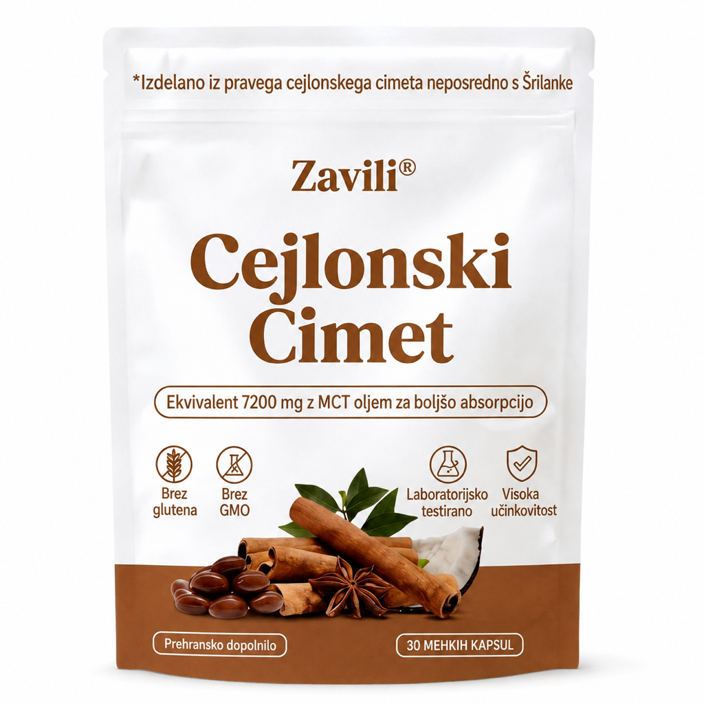 ZAVILI® Cejlonski cimet 12:1 z MCT oljem — 30 kapsul